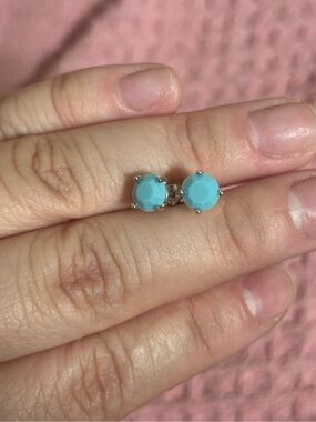 Sterling silver blue turquoise stud earrings